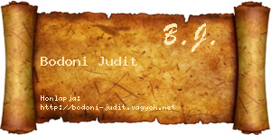 Bodoni Judit névjegykártya
